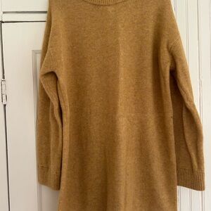 Sezane Camel Crewneck Longline Sweater